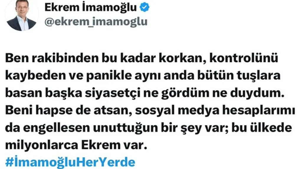 İmamoğlu’nun ilk mesajını Özgür Özel paylaştı
