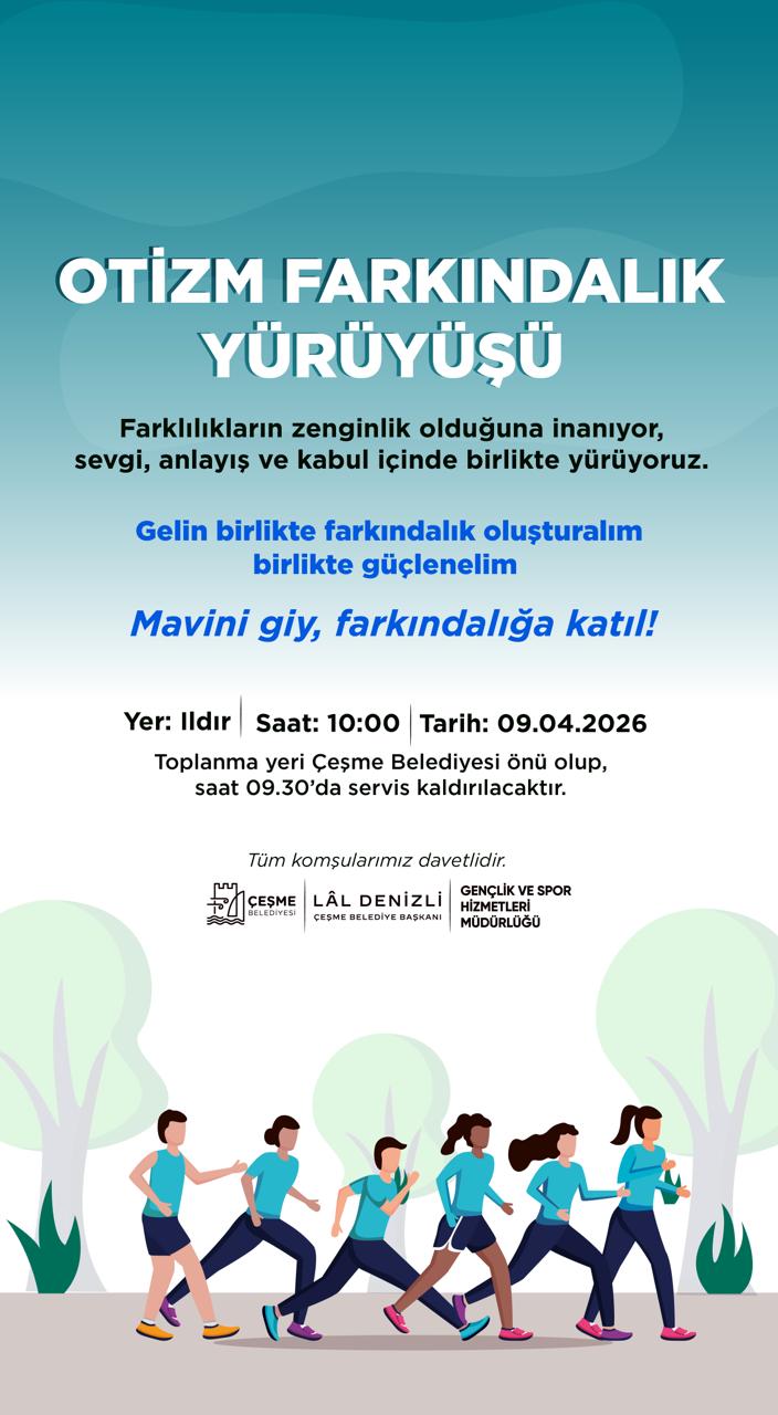 Otizm farkındalık yürüyüşü Çeşme’de düzenleniyor