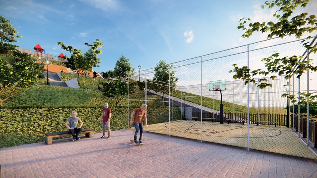 Çiğli Yılmaz Aksoy Parkı basketbol sahası ve spor alanları proje tasarımı