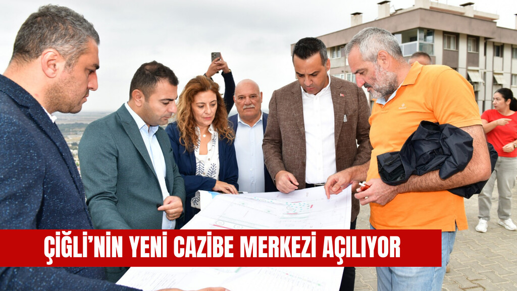 Çiğli Belediye Başkanı Onur Emrah Yıldız ve Atatürk Mahallesi Muhtarı Veli Aba Yılmaz Aksoy Parkı proje incelemesi