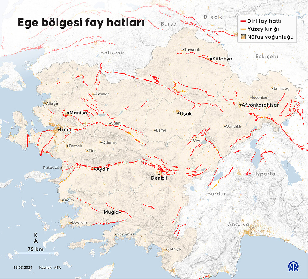Ege Bölgesi Fay Haritası