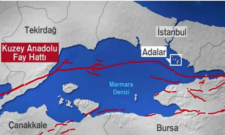 Marmara Bölgesi Fay Haritası
