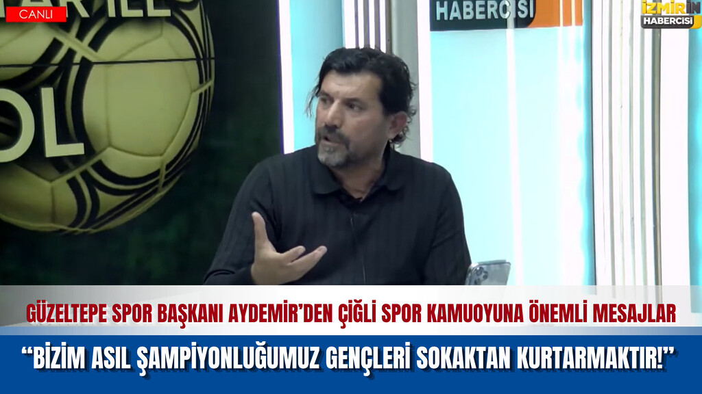 Güzeltepe Spor Kulübü Başkanı Şahverdi Aydemir, Erol Bayraktar ile Futbol programında konuşurken.