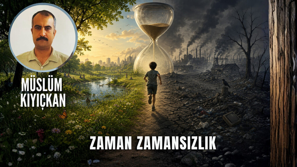 Müslüm Kıyıçkan'ın "Zaman Zamansızlık" köşe yazısı için kapak görseli