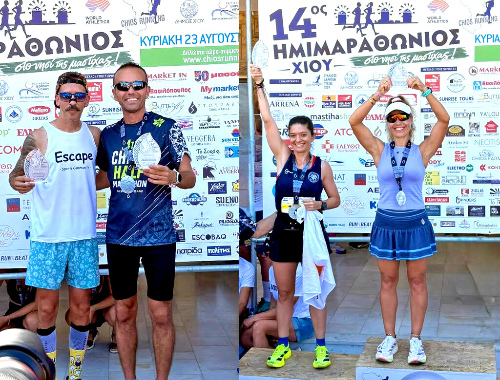 Çeşmeli sporcular Chios Yarı Maratonu’na damga vurdu