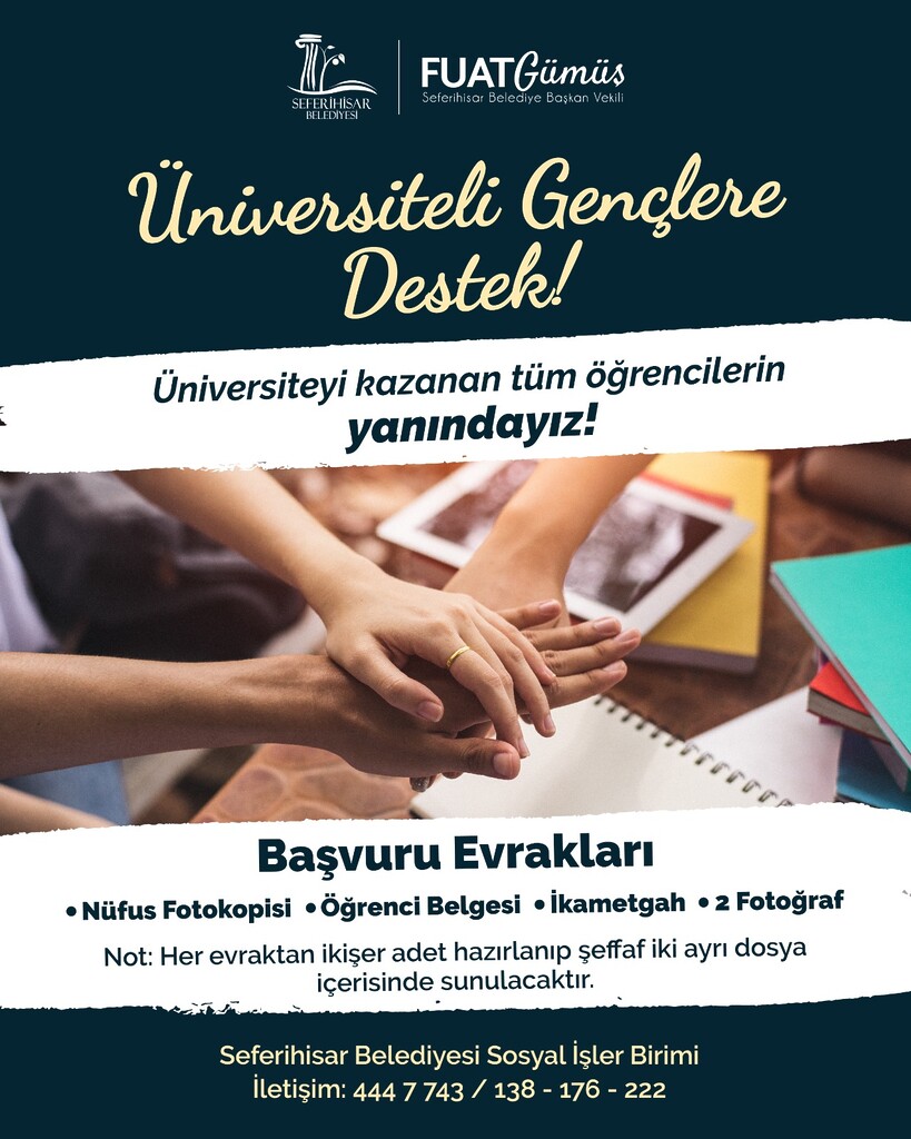 Seferihisar Belediyesi’nden üniversiteli gençlere destek